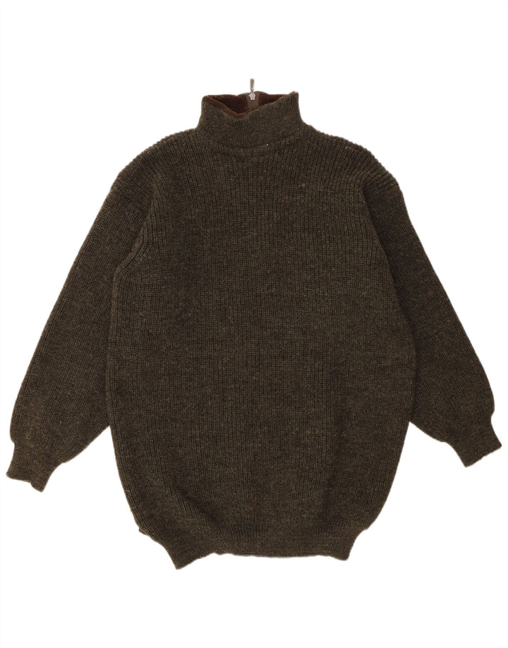 Barbour Herre Zip Neck Jumper Sweater XL Khaki New Wool