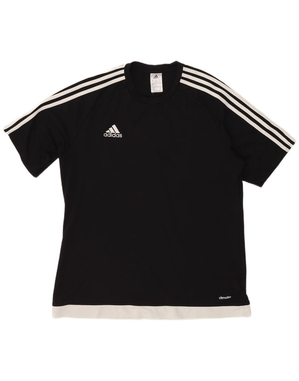 Adidas Herre T-Shirt Top Stor Sort Polyester