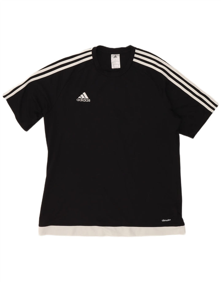 Adidas Herre T-Shirt Top Stor Sort Polyester