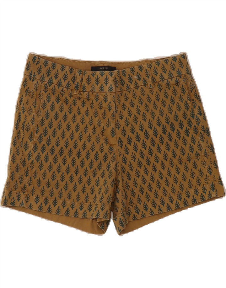 J. CREW Womens Abstract Pattern Casual Shorts US 0 XS W28 Brown Cotton Vintage J. Crew and Second-Hand J. Crew from Messina Hembry 