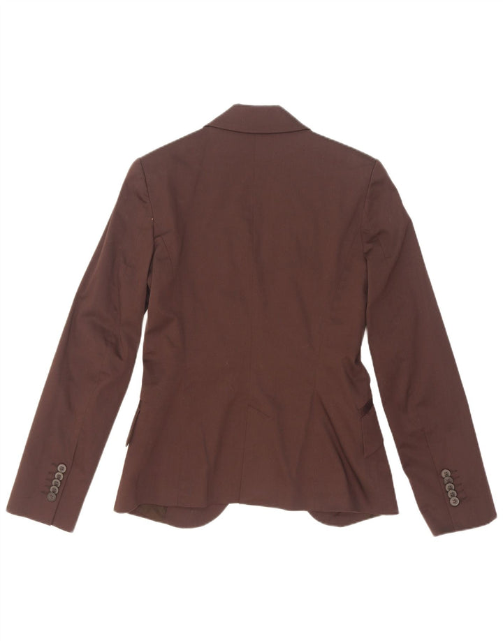 Zara Dame 1 Knap Blazer Jacket UK 10 Small Burgundy