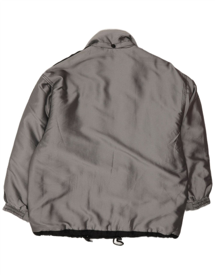 Vintage Herre Windbreaker Jacket UK 40 Large Silver Colourblock Polyester