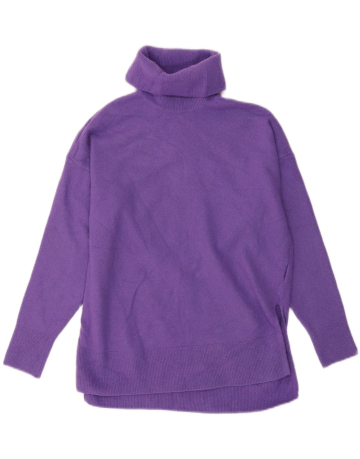Benetton Dame Rullehals Sweater UK 12 Medium Lilla