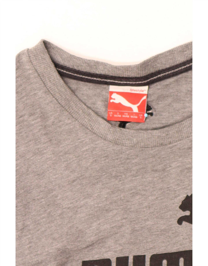 Puma Herre Grafisk T-Shirt Top Lille Grå Flecked