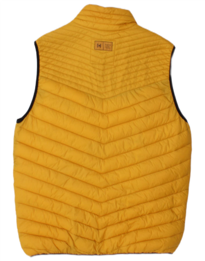 Cropp Mens Padded Gilet UK 40 Large Yellow Polyamide