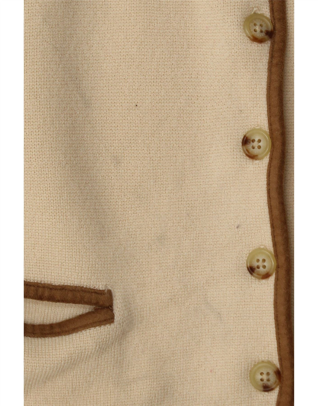 Ralph Lauren Dame Cardigan Sweater UK 12 Medium Beige Merino Uld