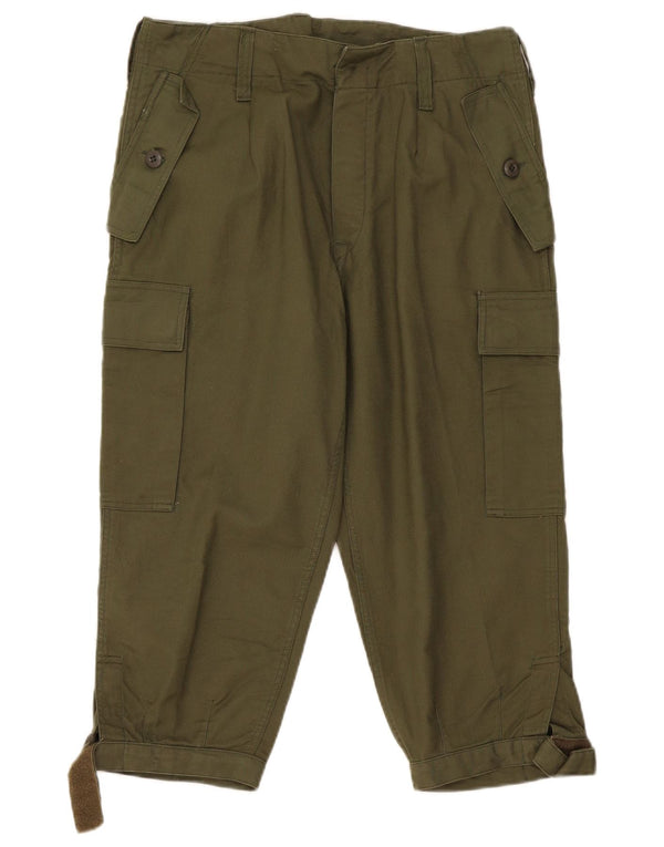 Vintage kvinders tilspidsede Cargo Capri-bukser W34 L21 Khaki