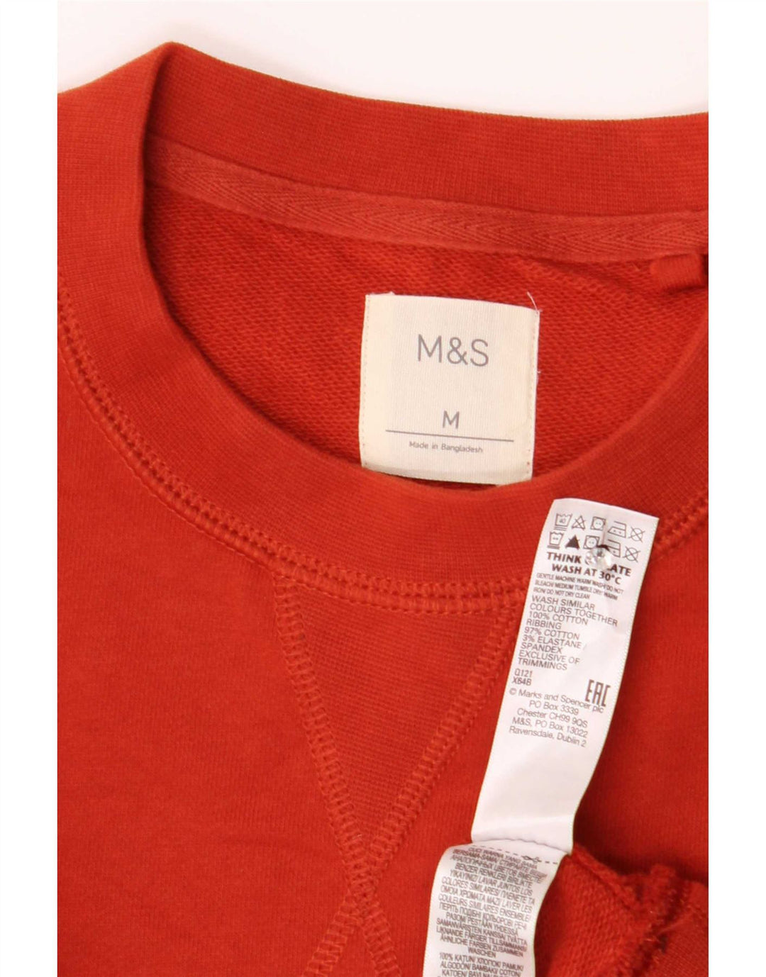 Marks & Spencer Herre sweatshirt Jumper Medium Rød Bomuld