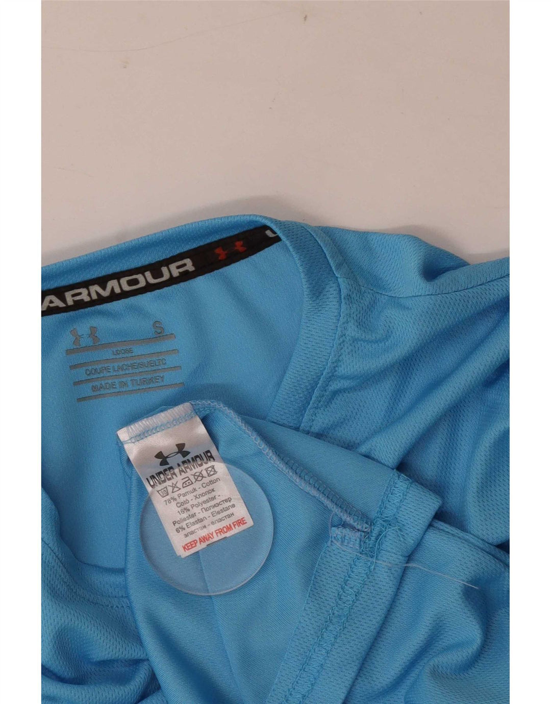 Under Armour Herre T-Shirt Top Lille Blå Bomuld