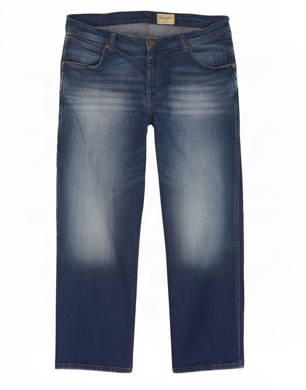Wrangler Herre Greensboro Straight Jeans W36 L30 Blå Bomuld