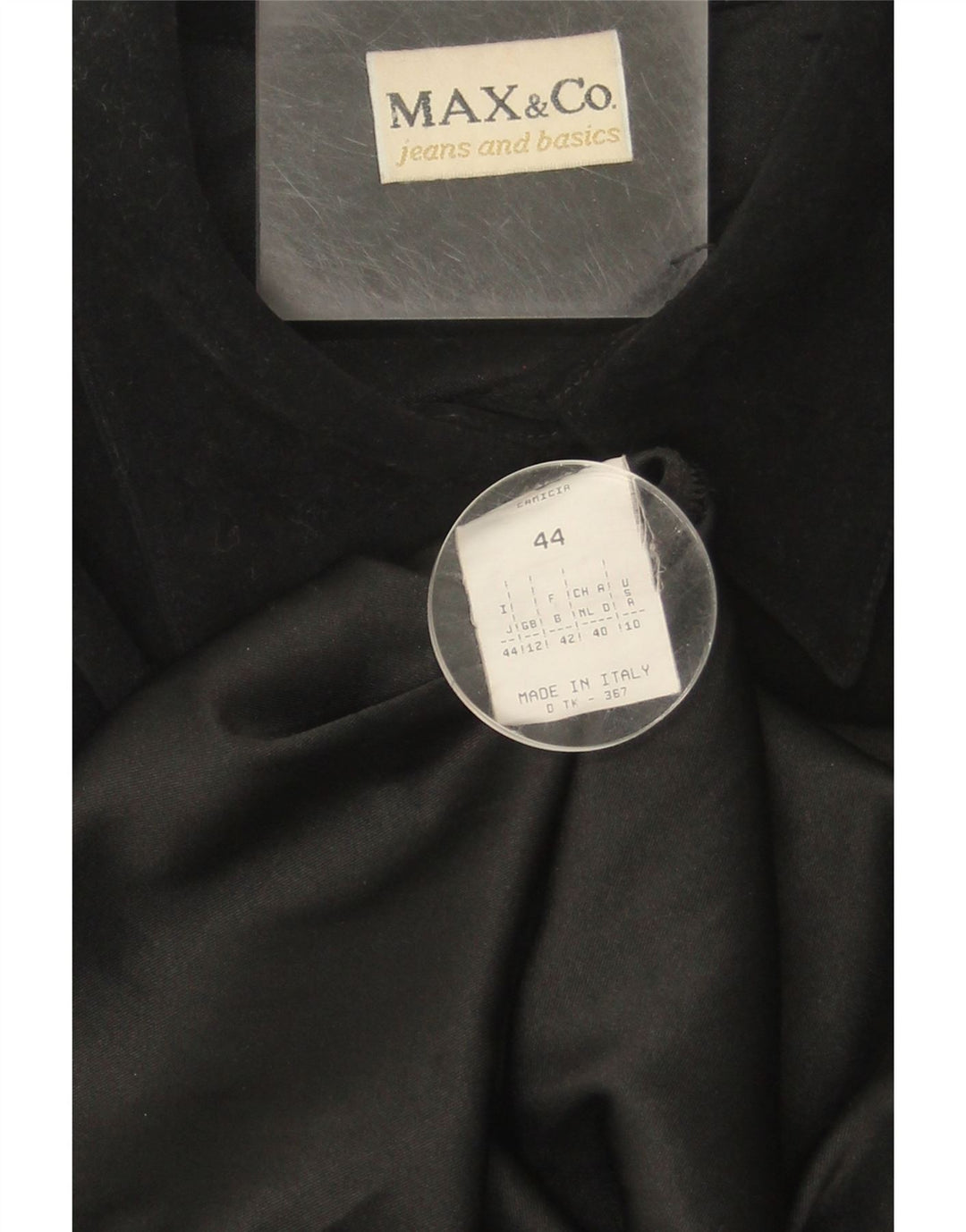 MAX&CO. Womens Shirt UK 12 Medium  Black Polyester Vintage Max&Co. and Second-Hand Max&Co. from Messina Hembry 