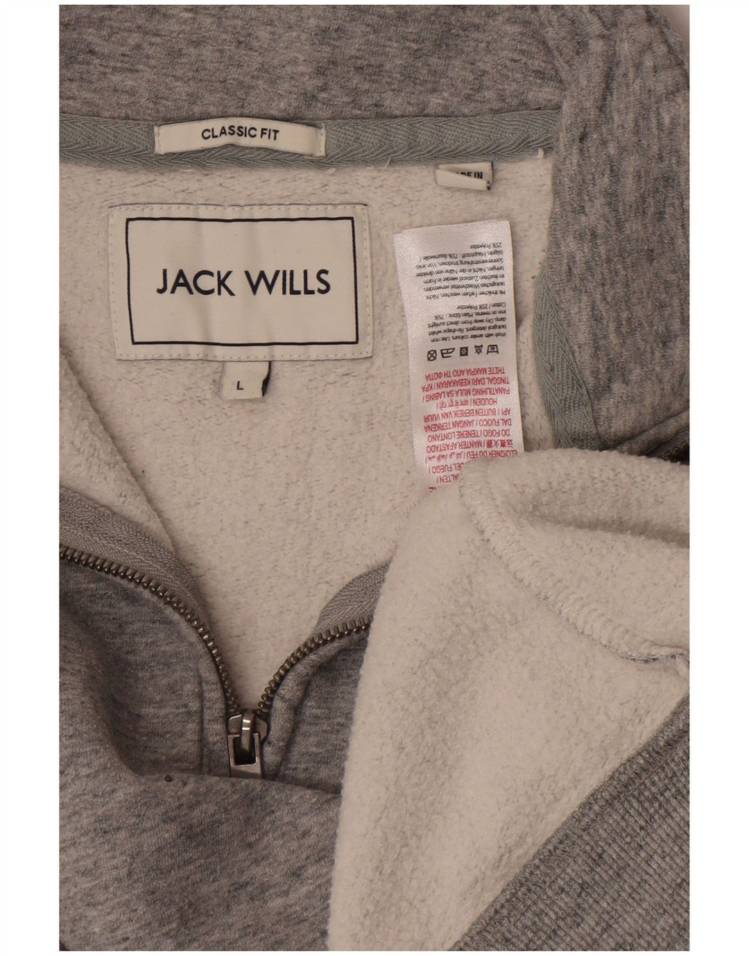 Jack Wills Herre lynlåshals Classic Fit Sweatshirt Jumper Large Grå Flecked