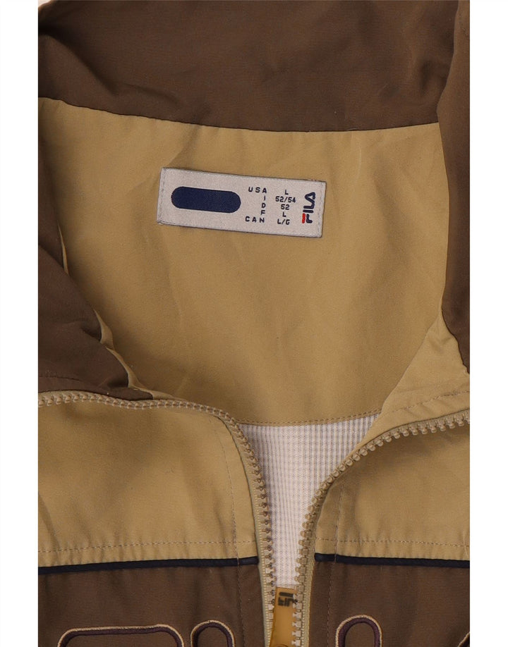 FILA Herre grafisk træningsdragt Topjakke Stor Beige Colourblock