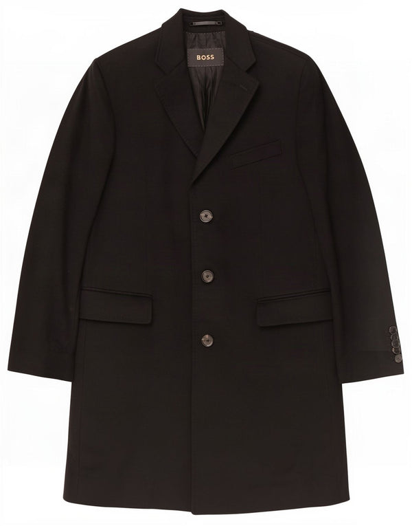 Hugo Boss Mens Colombo Overcoat UK 52 XL Black Cashmere