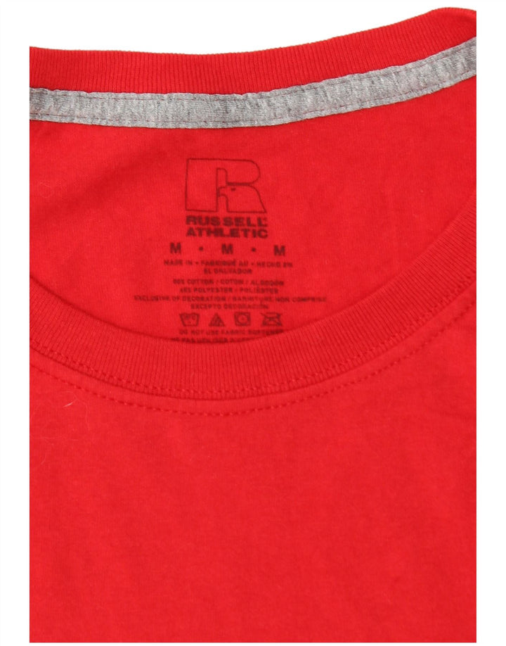 RUSSELL ATHLETIC Herre T-Shirt Top Medium Rød Bomuld