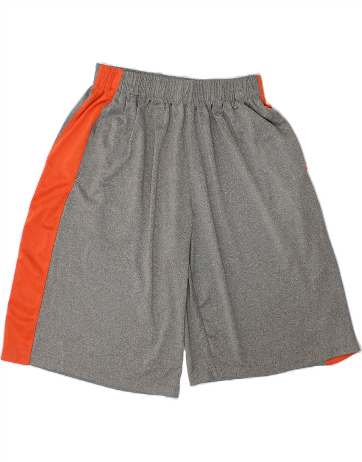 REEBOK Boys Graphic Sport Shorts 10-11 Years  Grey Colourblock Polyester Vintage Reebok and Second-Hand Reebok from Messina Hembry 