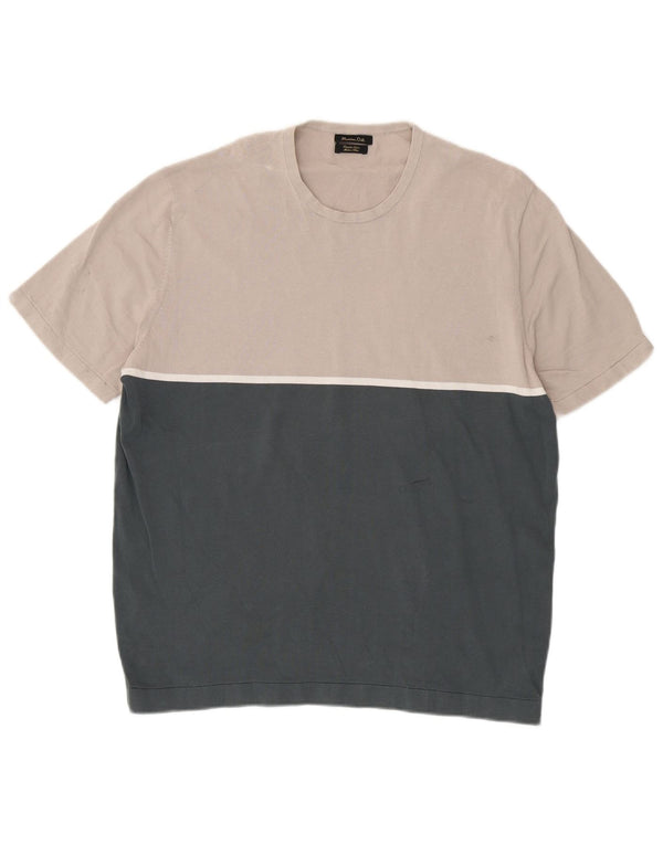 Massimo Dutti Herre sweater med rund hals XL Grå Colourblock