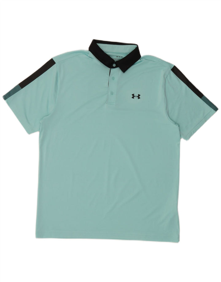 Under Armour Herre Rugby Polo Shirt Stor Blå Colourblock Polyester
