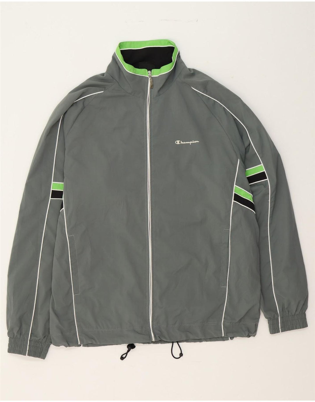 CHAMPION Mens Tracksuit Top Jacket Large Grey Polyester Vintage Champion and Second-Hand Champion from Messina Hembry 