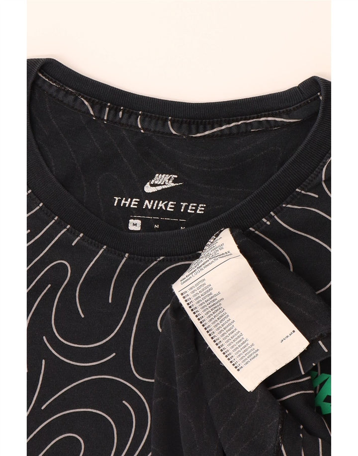 NIKE Mens Abstract Pattern T-Shirt Top Medium Black Cotton Vintage Nike and Second-Hand Nike from Messina Hembry 