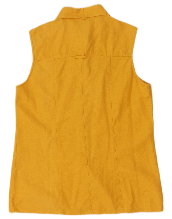 Ragazza ærmeløs skjortebluse til kvinder UK 12 Medium Yellow