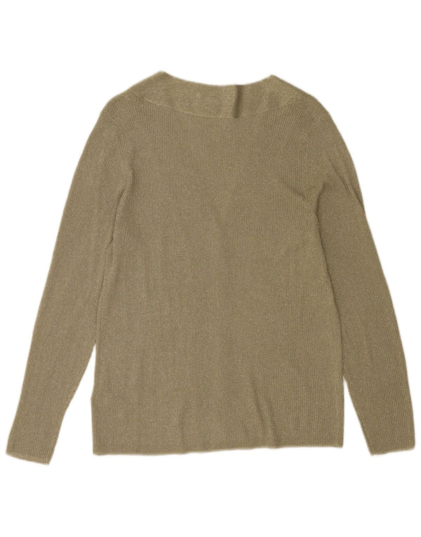 Marks & Spencer Dame Cardigan Sweater UK 14 Stor Khaki Flecked Viscose