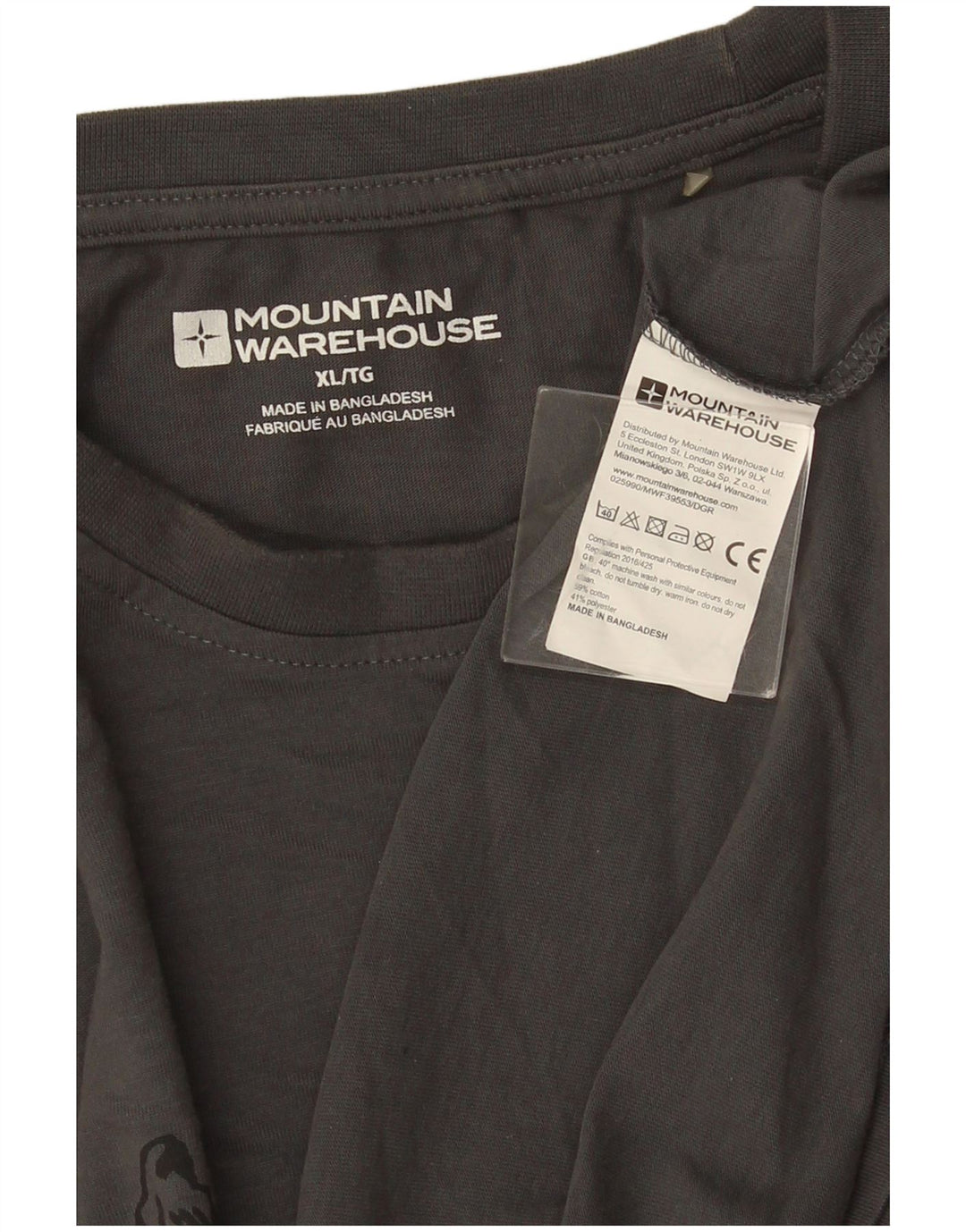 Mountain Warehouse Herre grafisk T-shirt Top XL Grå Bomuld