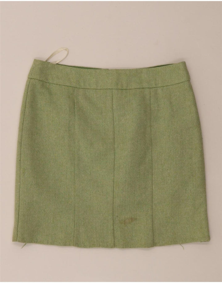 ETAM Womens Mini Skirt UK 10 Small W30  Green Herringbone Vintage Etam and Second-Hand Etam from Messina Hembry 
