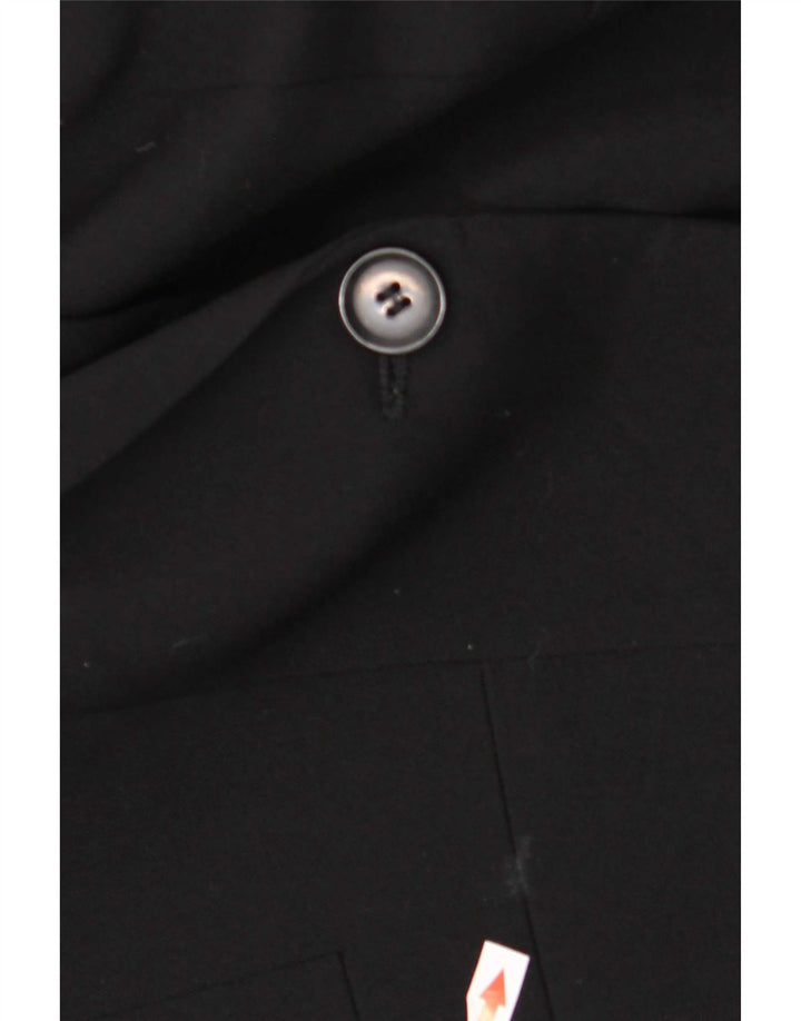 Marks & Spencer Dame 1 Knap Blazer Jakke UK 20 2XL Sort Polyester