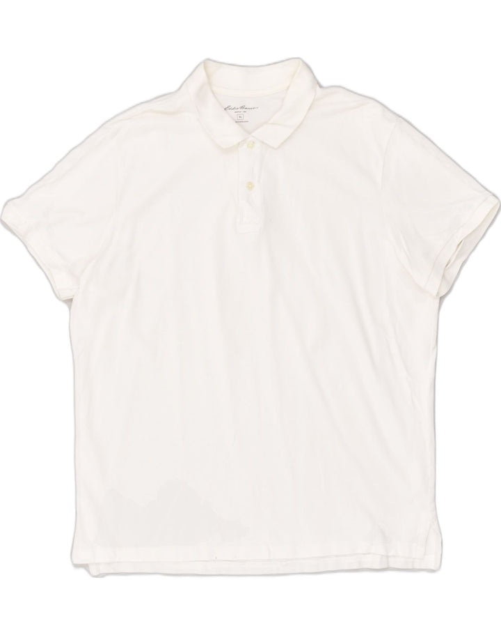 EDDIE BAUER Mens Polo Shirt XL White Cotton | Vintage Eddie Bauer | Thrift | Second-Hand Eddie Bauer | Used Clothing | Messina Hembry 