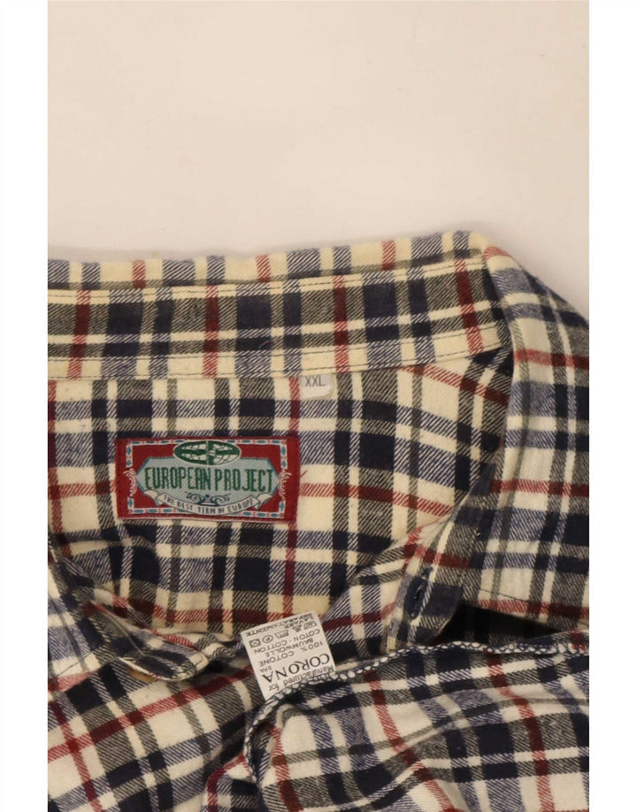 European Project Herre flannelskjorte 2XL flerfarvet ternet bomuld