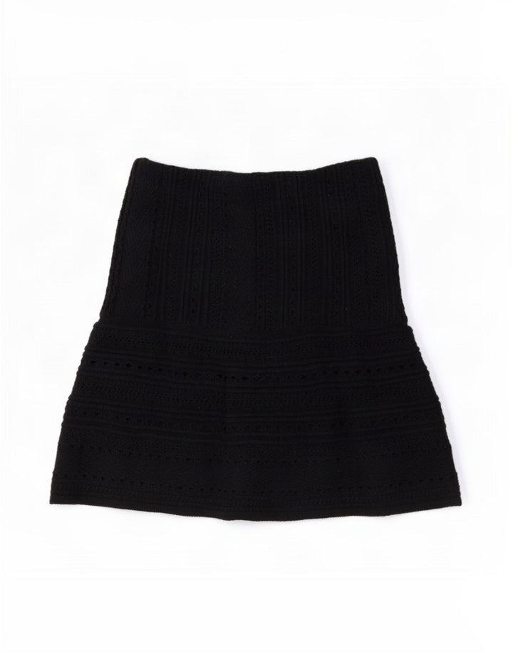Zara Damestrik Mininederdel Medium W28 Sort Bomuld