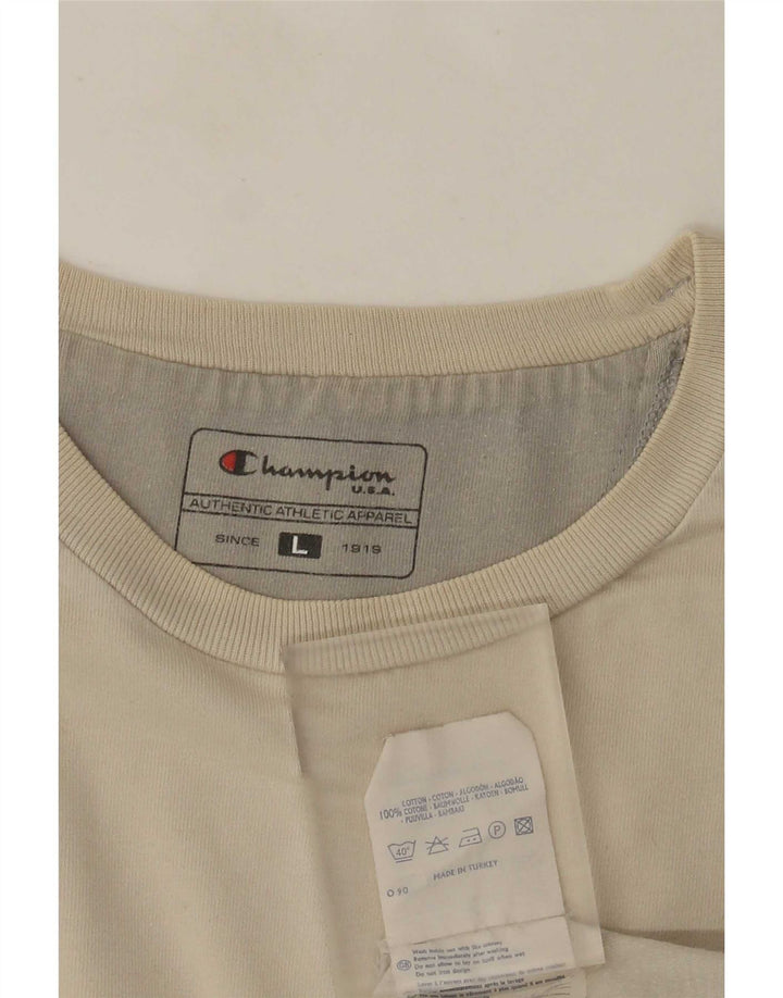 Champion Herre T-Shirt Top Stor Beige Bomuld