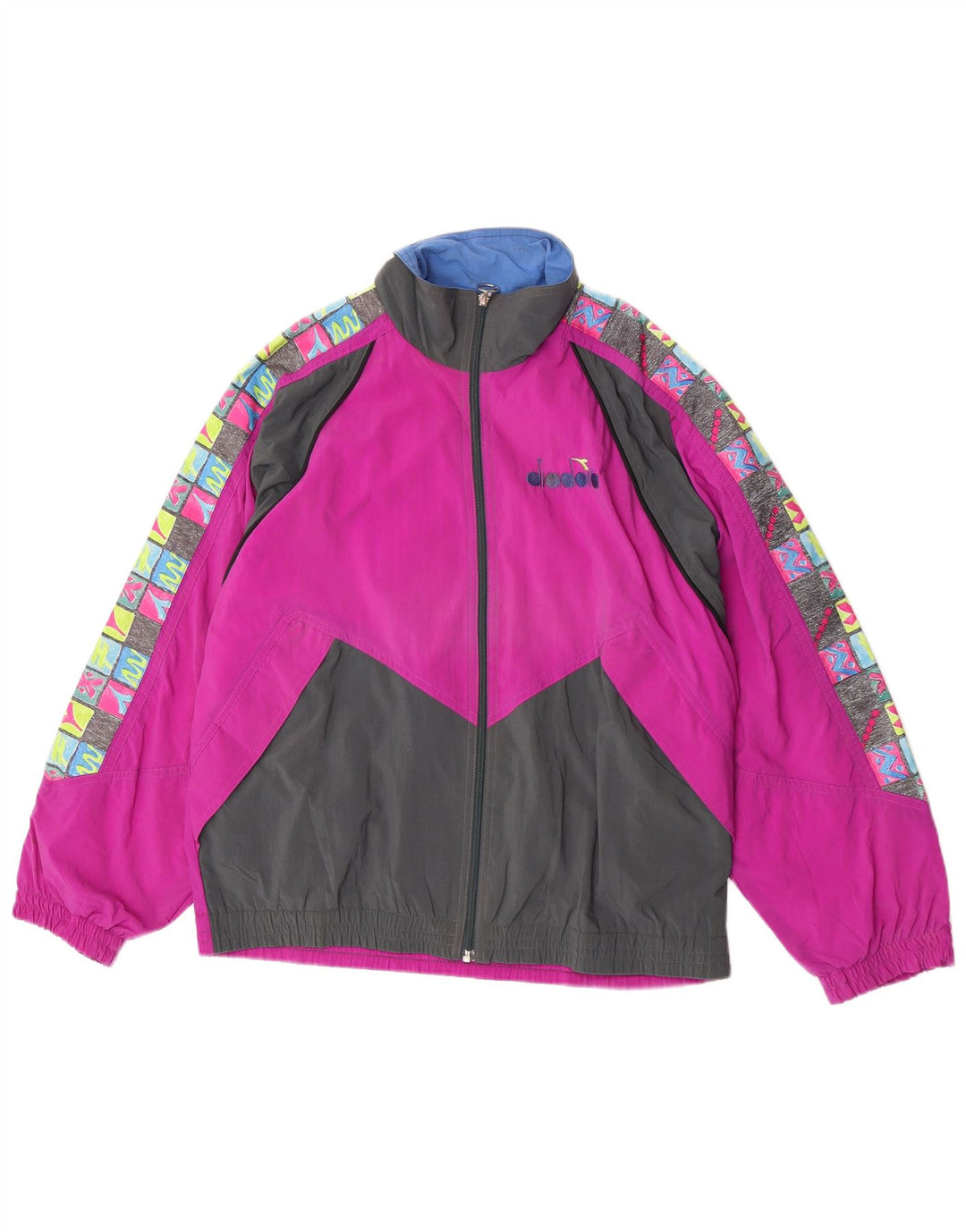 Diadora Herre grafisk træningsdragt Topjakke Medium Pink Colourblock Nylon
