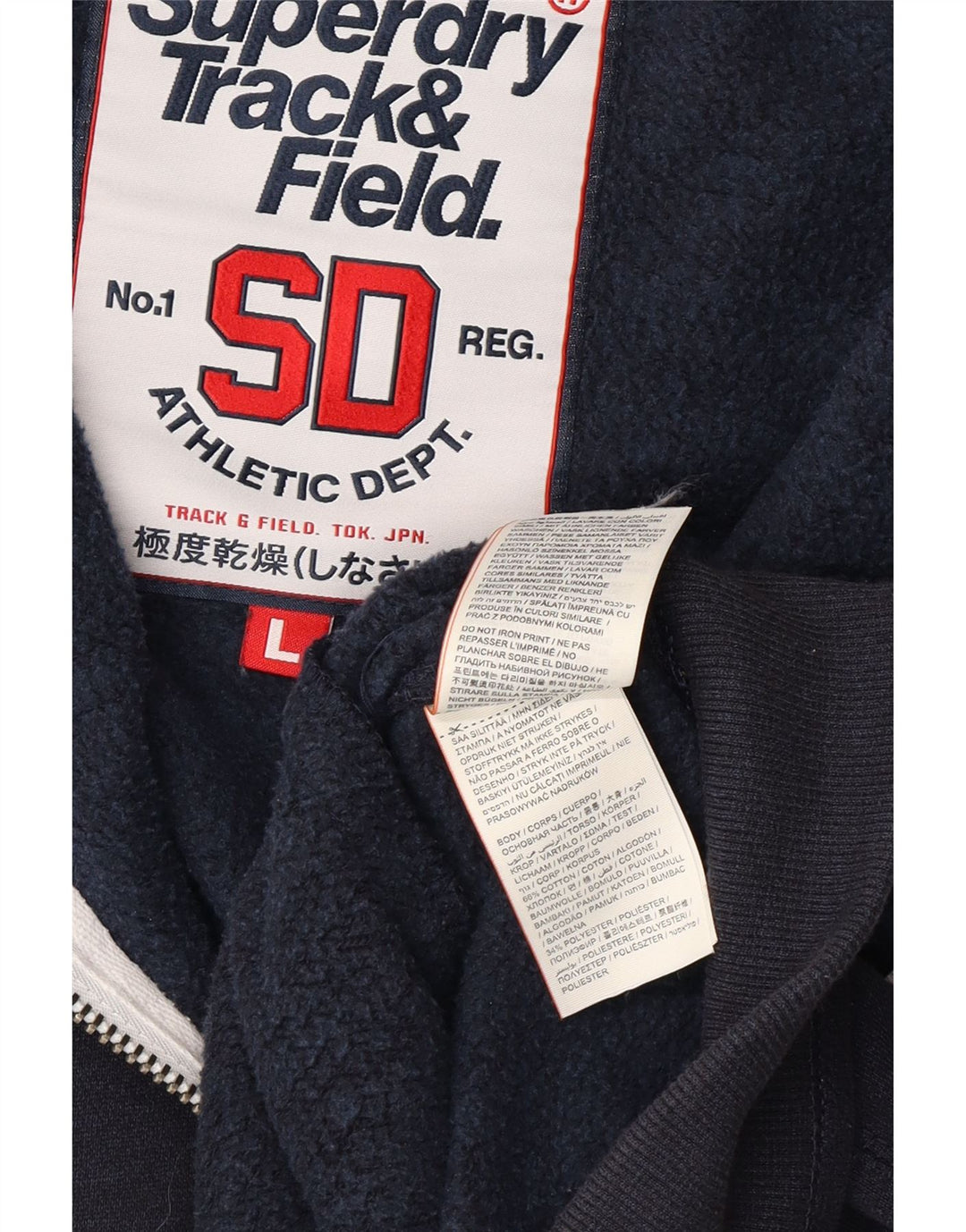SUPERDRY Herre Track & Field Grafisk træningsdragt Topjakke Large Navy Blue