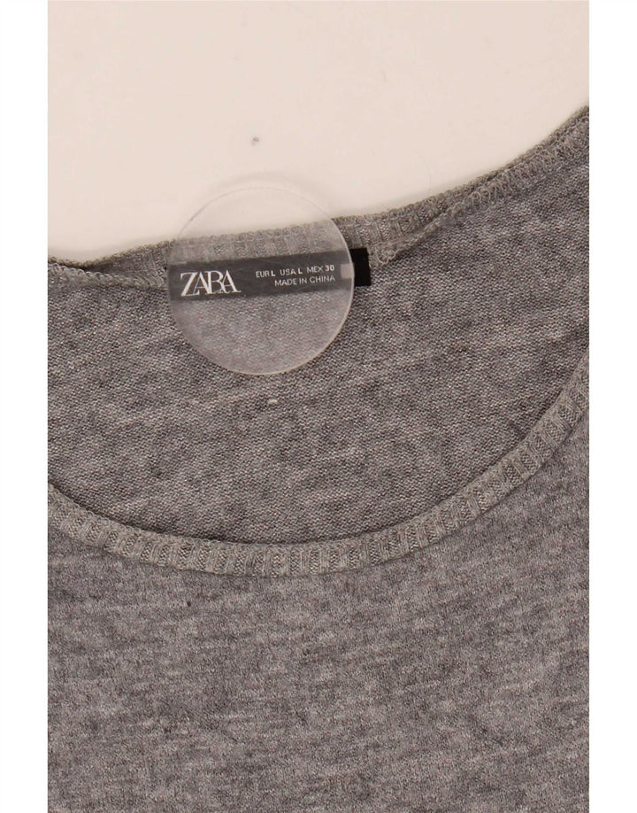 Zara Damevest Top UK 16 Large Grey Fair Isle