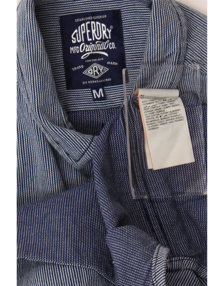 Superdry skjorte med normal pasform til mænd, medium marineblå nålestribet bomuld