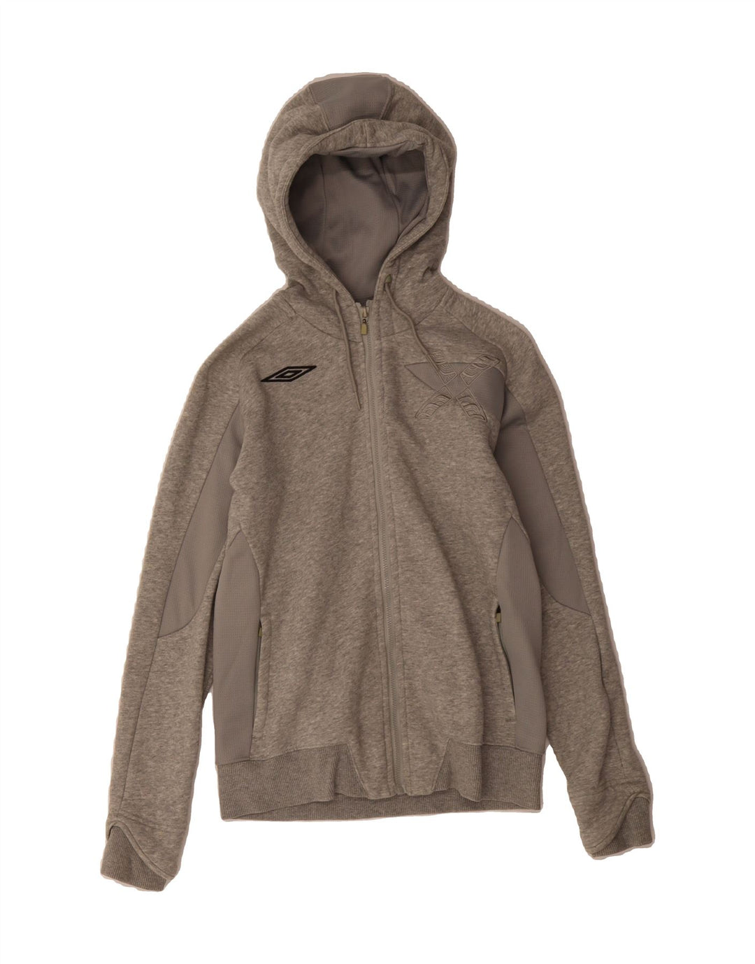UMBRO Womens Zip Hoodie Sweater UK 12 Medium  Grey Vintage Umbro and Second-Hand Umbro from Messina Hembry 