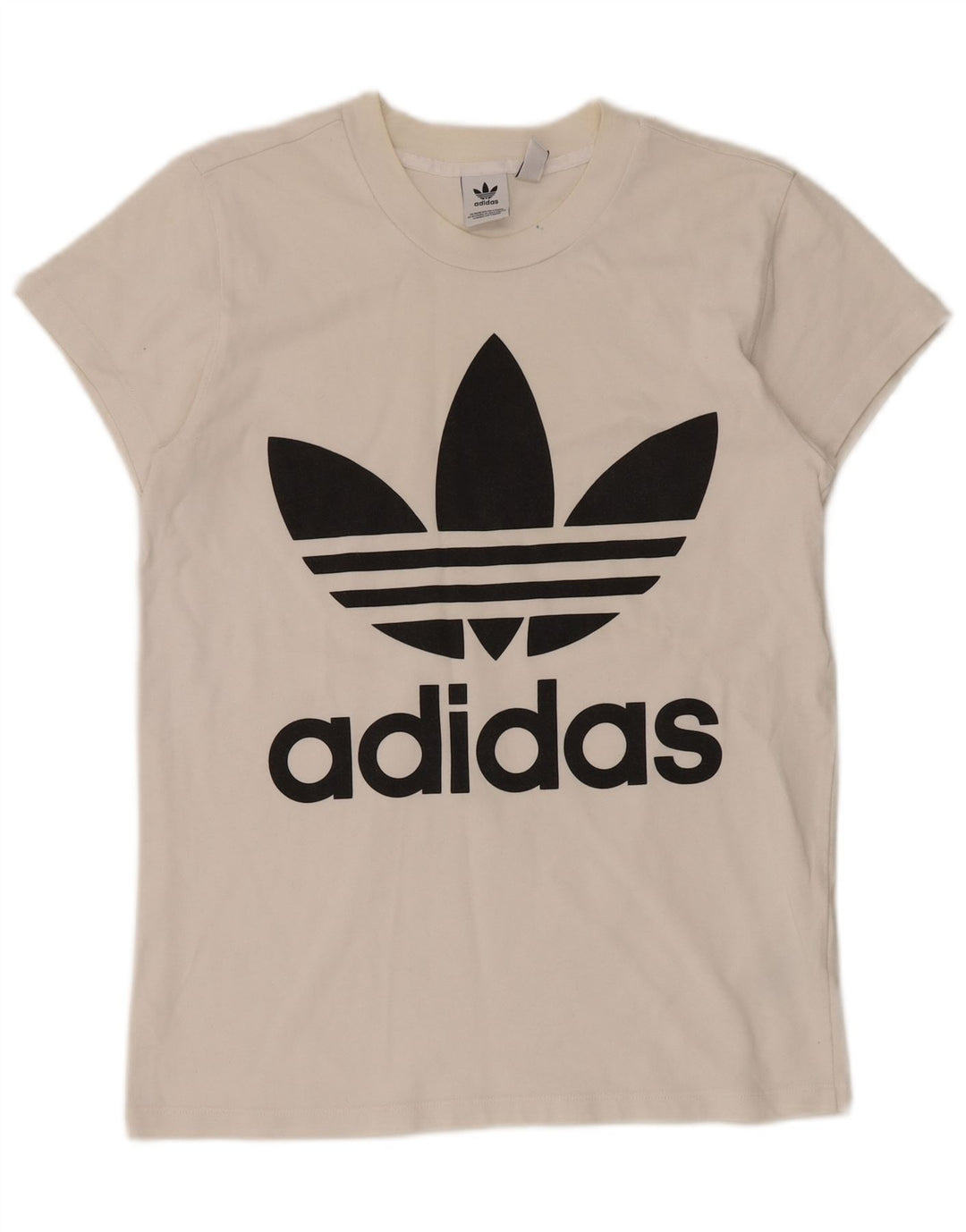 ADIDAS Oversized grafisk T-shirt top til kvinder DK 2 2XS hvid bomuld
