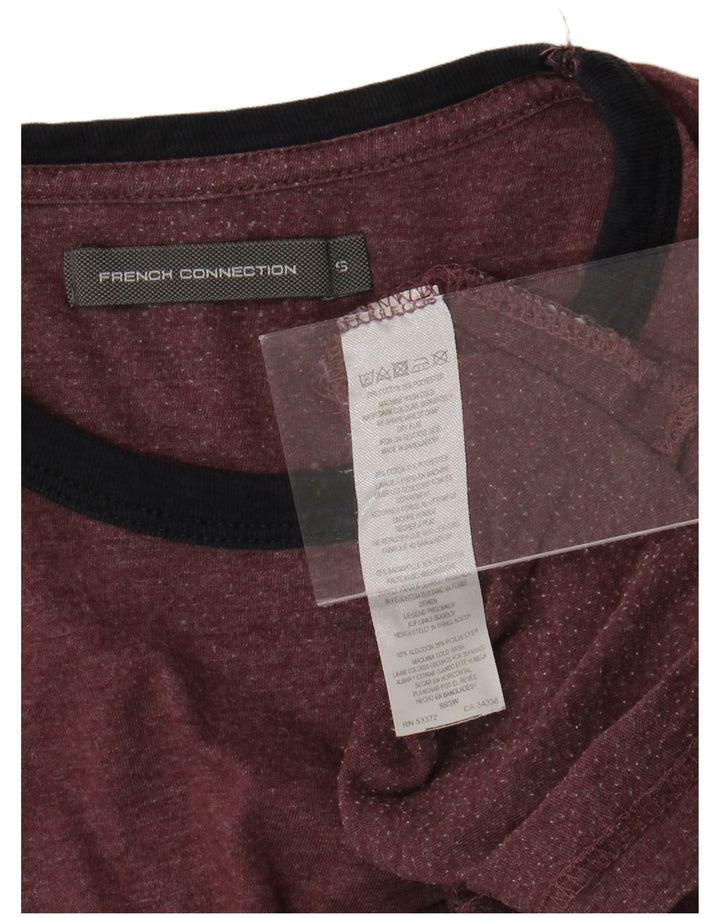 FRENCH CONNECTION Mens T-Shirt Top Small Maroon Cotton