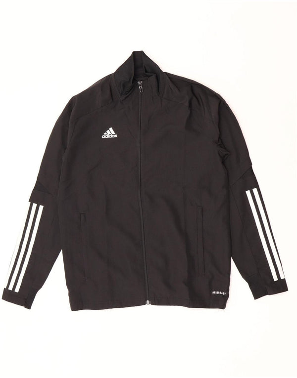 Adidas Boys Aeroready Tracksuit Topjakke 11-12 År Sort Polyester