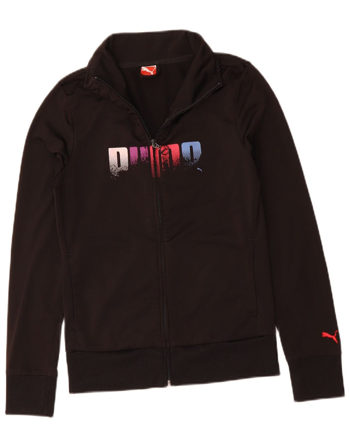 PUMA Grafisk træningsdragt topjakke til kvinder UK 10 Lille sort polyester