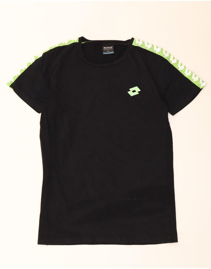 Lotto Herre grafisk T-shirt Top Medium Sort Colourblock Bomuld