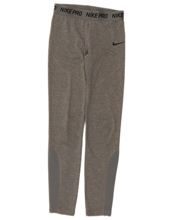 Nike piger grafiske leggings 12-13 år stor grå farveblok polyester