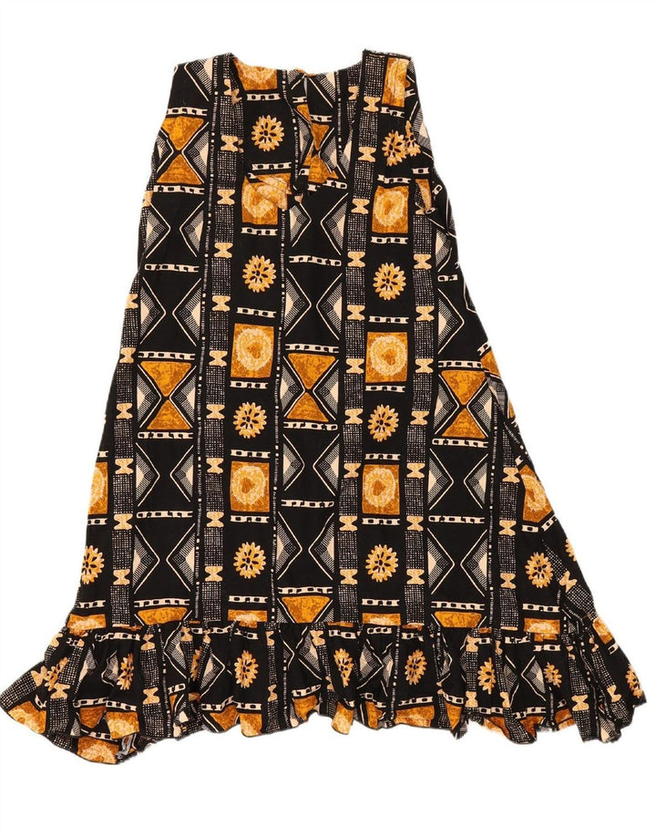 VINTAGE Womens Tent Dress UK 12 Medium Black Geometric