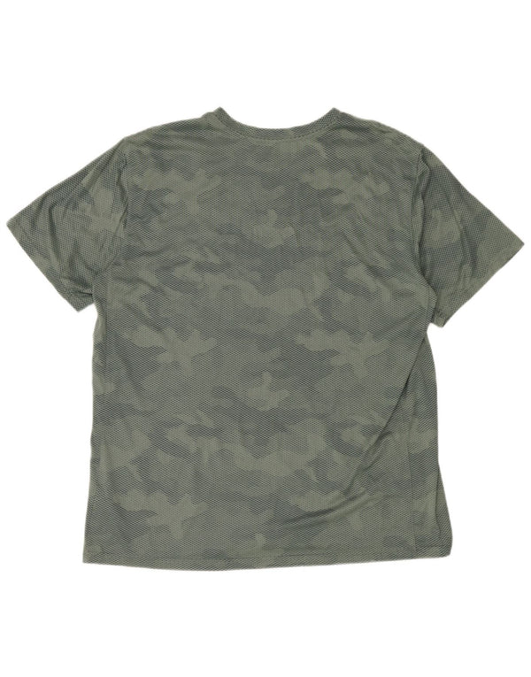 Nike Mens Dri Fit T-Shirt Top XL Green Camouflage Polyester