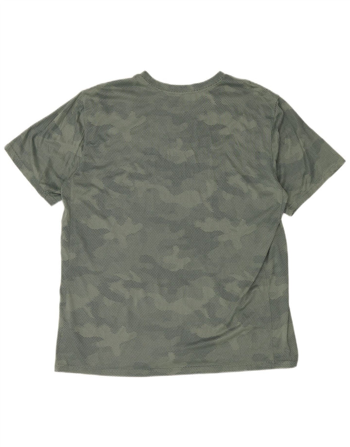 Nike Herre Dri Fit T-Shirt Top XL Grøn Camouflage Polyester