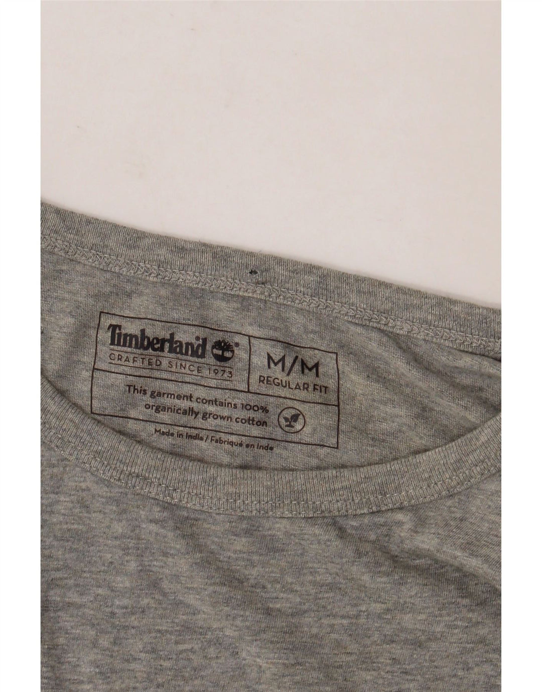TIMBERLAND Herre Regular Fit grafisk T-shirt Top Medium Grey Flecked Bomuld