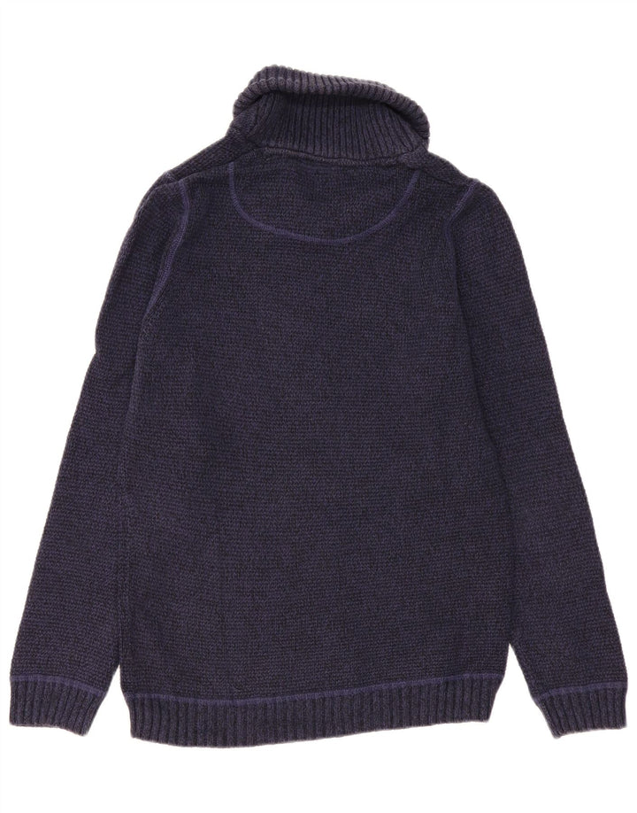 Jack & Jones Herre Shawl Neck Jumper Sweater Stor Marineblå Bomuld