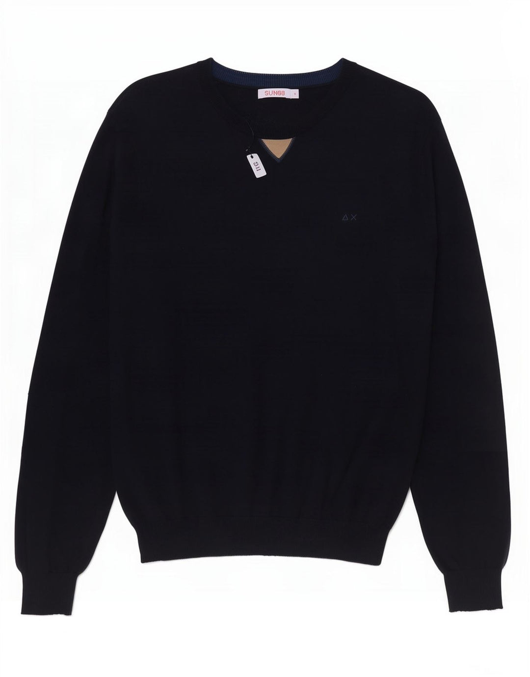 Sun68 Herre Crew Neck Jumper Sweater Medium Navy Blue Bomuld